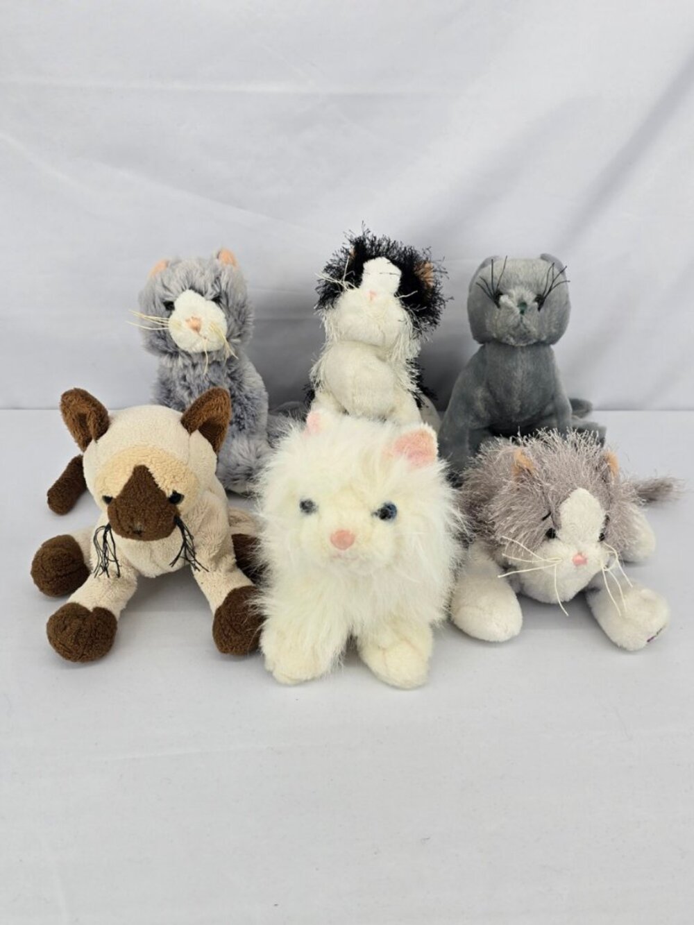 Ganz Webkinz Cat Plush Lot of 6 Siamese Persian Grey Kitten Stuffed Animals